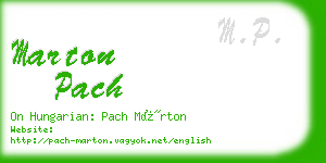 marton pach business card